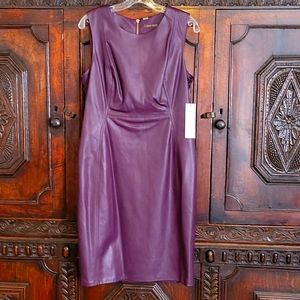 Calvin Klein Faux Leather Dress. 12. NWT